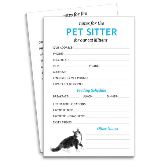 Pet Sitter for the Cat Notepads